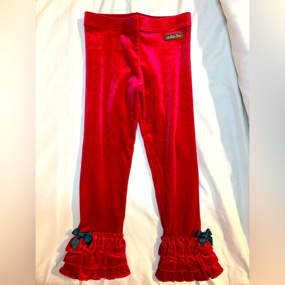 Matilda Jane Red Tinsel Leggings size 4